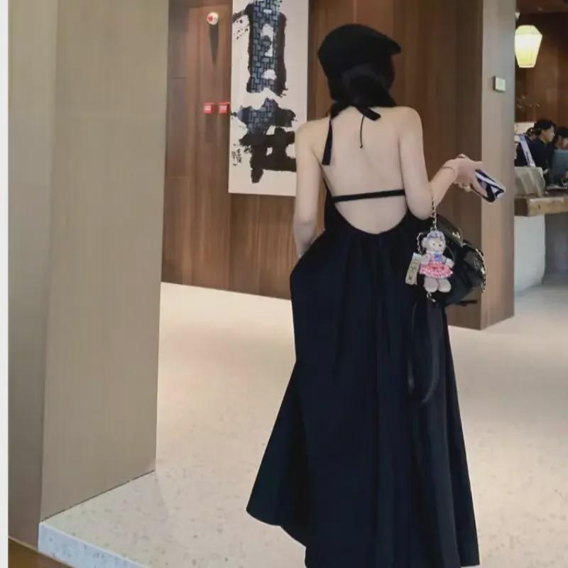 «Летнее пляжное платье Sanya Seashell с открытой спиной и халтер-воротником — идеально для путешествий по Таиланду Banna Travel; "Противовозрастное, готовое к фото, длинное, с кружевными деталями"