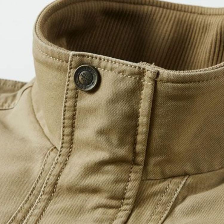 Spring Autumn Men's Casual Jacket Pure Cotton Standing Collar Men's Jacket