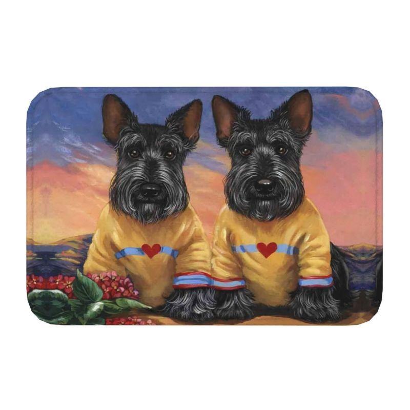 Cute Scottish Terrier  Front Door Floor Entrance Mats Indoor Scottie Dog Bath Kitchen Doormat Toilet Carpet Rug Home Decoration