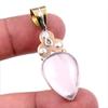 Подвеска из натурального розового кварца из стерлингового серебра 925 пробы в двух тонах 1,75 дюйма V1k16