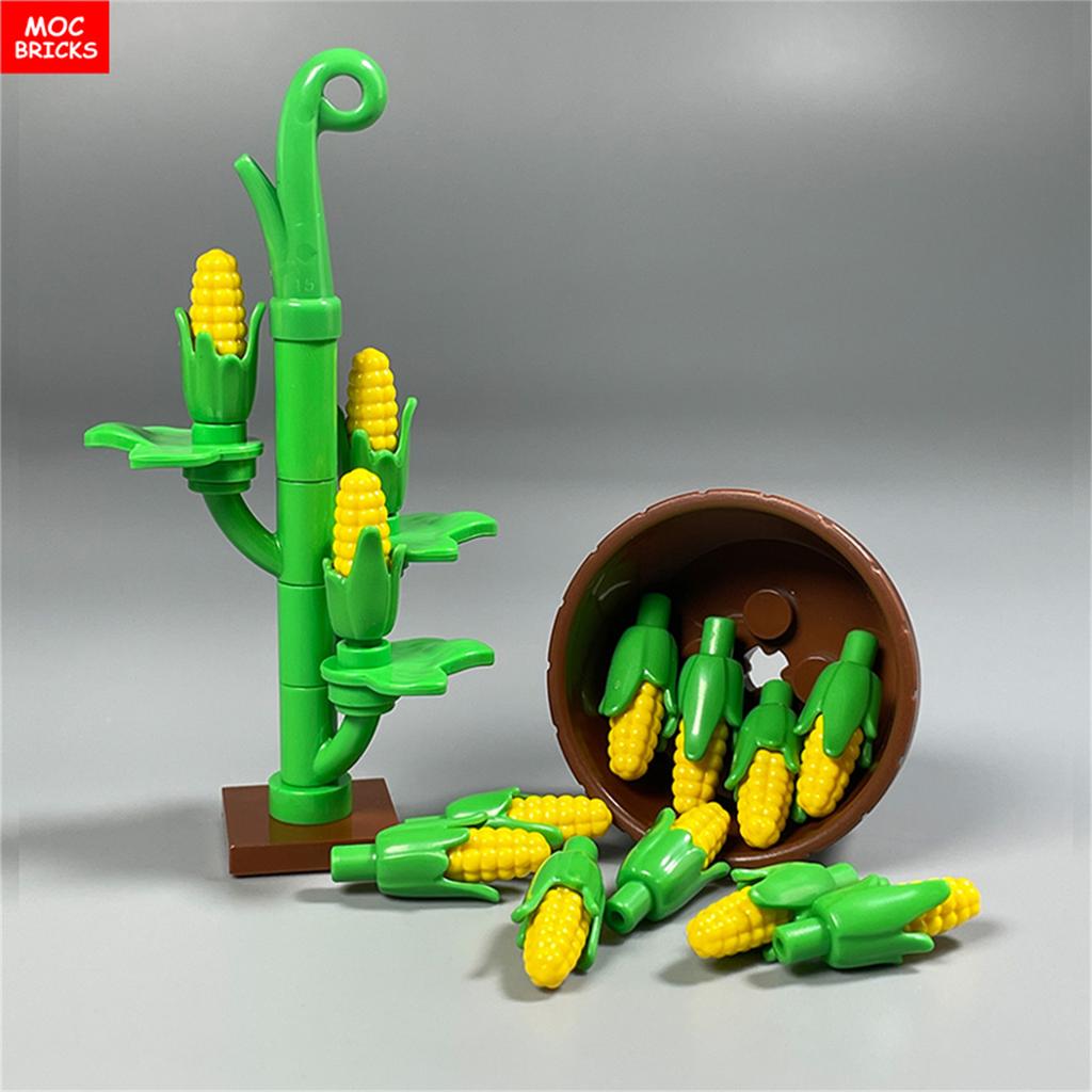 MOC Bricks Corn Crop Sheep Goat Vegetable Food Plant Building Blocks Accessories Village Farm Scene Toy Friends Children's Toys