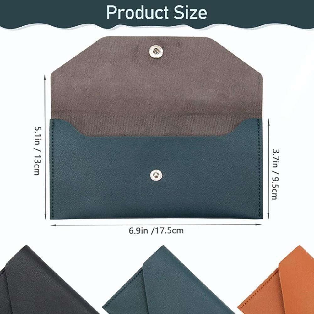 Ultra-thin Cash Envelope Wallet Wear-resistant PU Leather Money Binder Organizer Waterproof Money Pouch Holder Male Female