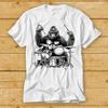 230 Gsm 100% Cotton Gorilla Playing Drum Monkey Drummer Monster T Shirt Cult Movie Best Seller Music Top Tee 2411