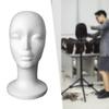 Mannequin Head Display Stand Foam Wigs Manikin Model Round Base for Headwear Hairpieces