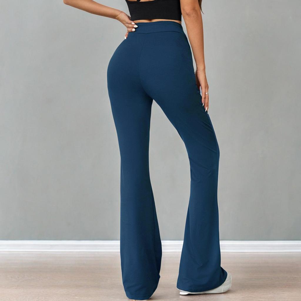 Женские облегающие брюки-трубы с высокой талией и завязками на шнурке для занятий йогой и отдыхом на свежем воздухе