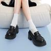 Japanese Jk Platform Thick Heel Black One-pedal Loafers French Retro High Heels Women's 2025 Autumn New Models