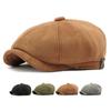 Hat Men's Autumn Winter Suede Octagonal Cap Vintage Painter's Cap Newsboy Cap Women Beret
