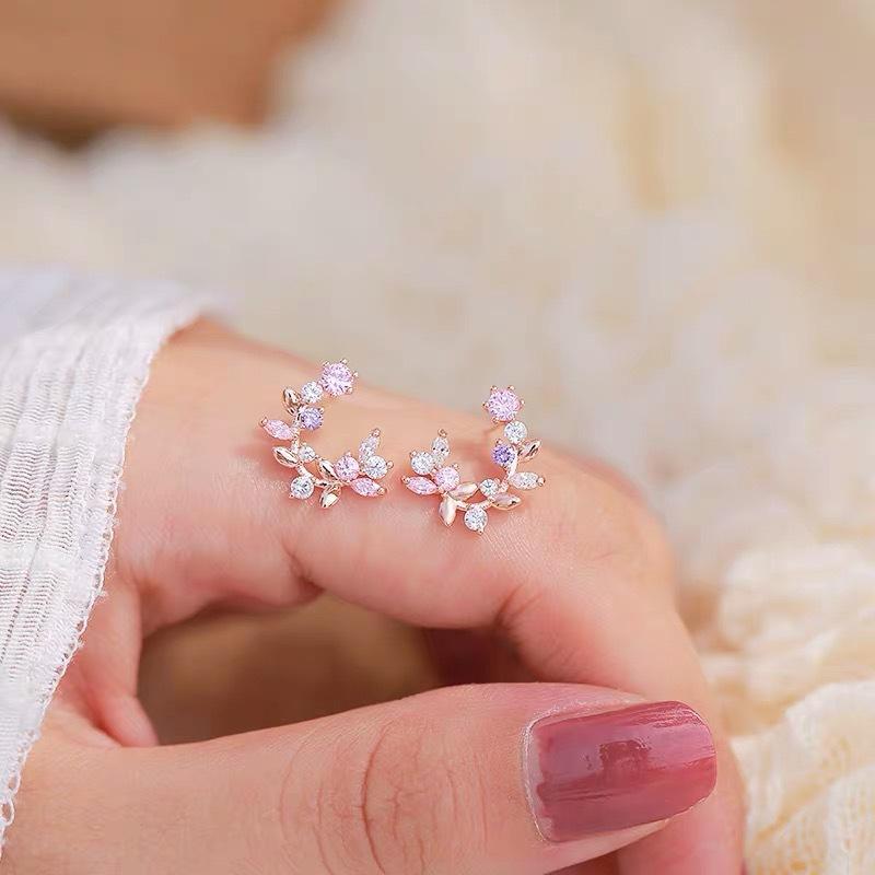 Блестящие серьги золотого цвета, женские изысканные серьги с цветами, свадебные украшения, подарки, серьги-гвоздики с блестящим кубическим цирконием