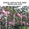 12pcs Reflective Bird Repeller Rotating Rod Wind Spiral Deterrent Control Device Agricultural Scare Bird Garden Ornaments Decor