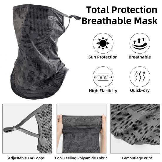 Рукава для защиты от УФ-излучения UPF 50+ Охлаждающий компрессионный рукав Ледяной шелк Гетра для шеи Балаклава для лица для рыбалки на открытом воздухе, велоспорта, пеших прогулок