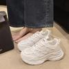 Обувь для папы, женская обувь 2024 года, новая весенне-летняя дышащая сетчатая обувь, популярная белая обувь на толстой подошве, сетчатая повседневная спортивная обувь