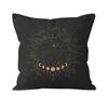 Bohemian Black Sun and Moon Printed Pattern Cushion Cover for Home Living Room Sofa Decoration  Pillowcase