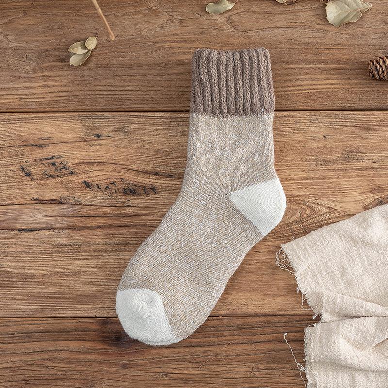 5 пар/Лот Мужские шерстяные носки Супер толстые махровые Зимние теплые носки Модный стиль Носки средней длины Снежные носки Высококачественные мужские носки