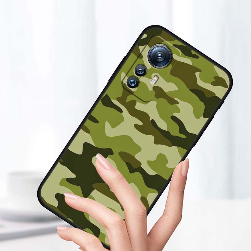 Креативный камуфляжный чехол для телефона Xiaomi Mi 15 14 13 13T 12 12T 12S 11 11i 11T Pro Ultra Lite 5G Черный Мягкий