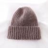 Womens Winter Knit Beanie Hat With Ear Protection Warm Rabbit Fur Blend Solid Color Chic Casual Cap