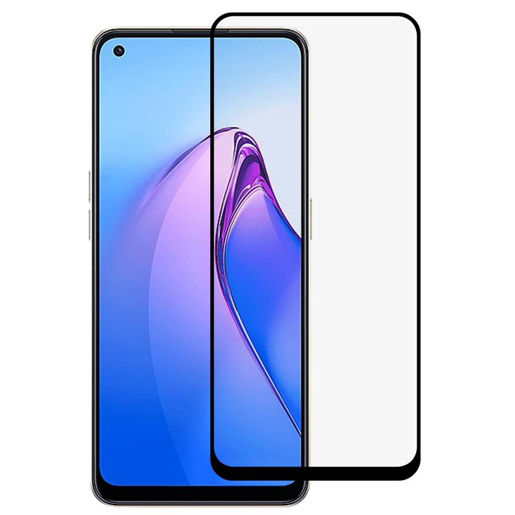 Full Covering Screen Protector For Oppo Reno8 5G (Global Version),Anti-explosion Full Glue Silk Printing HD Tempered Glass Screen Film