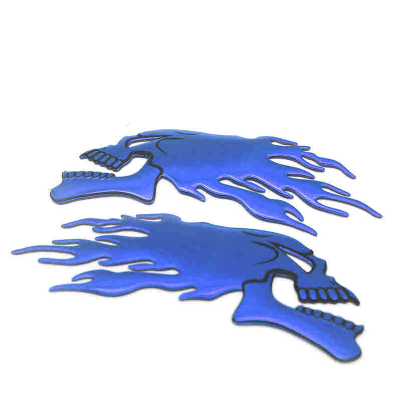 Мотоцикл автомобиль огонь череп наклейка 3D эмблема наклейка шлем топливный бак рамка тела наклейки