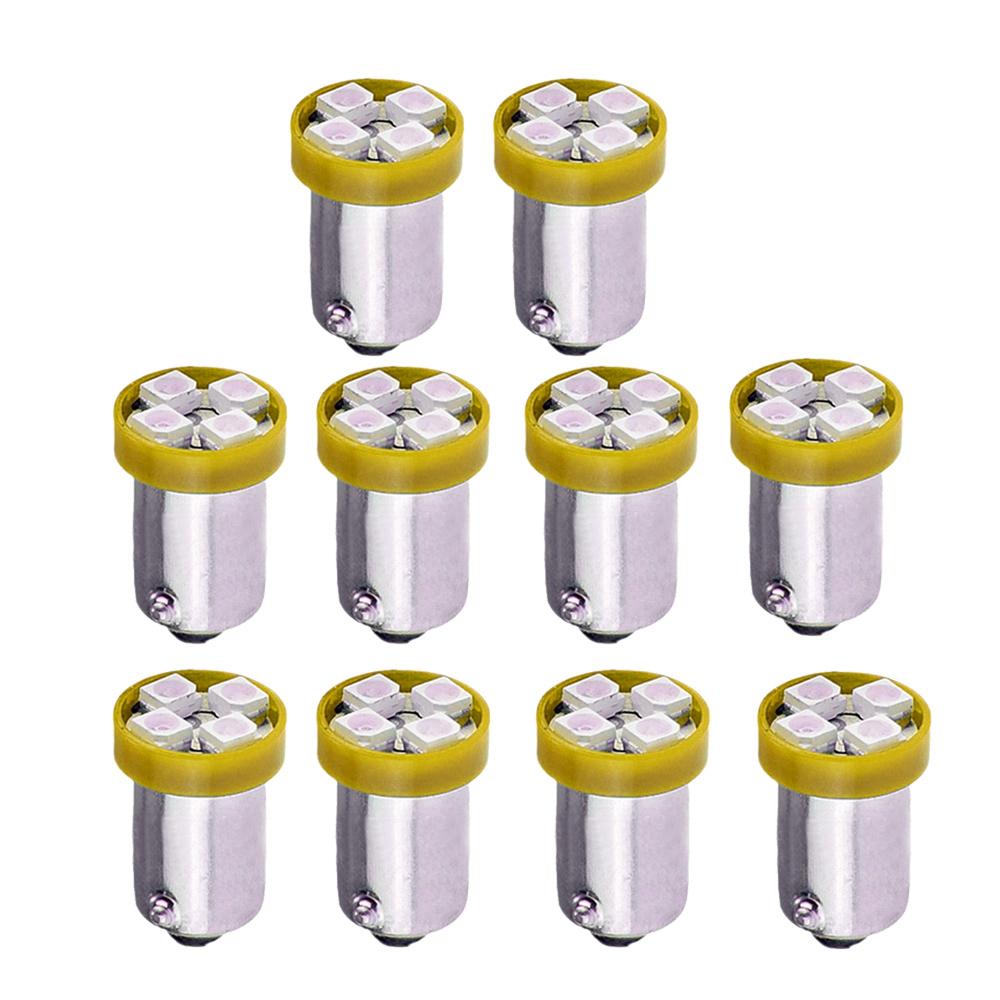 Truck 12V 10 PCS BA9S T4W T11 1210 4 SMD LED Bulbs White Blue Red Green Amber Map Lights 4 LEDs Auto Car Lights Car Accessories