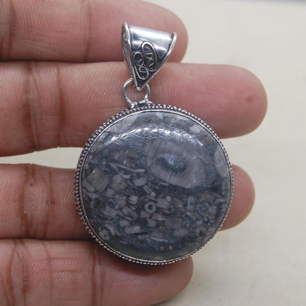 Huge Star Galaxy Jasper 925 Sterling Silver Pendant Jewelry, Fine Silver Black Galaxy Jasper Ring