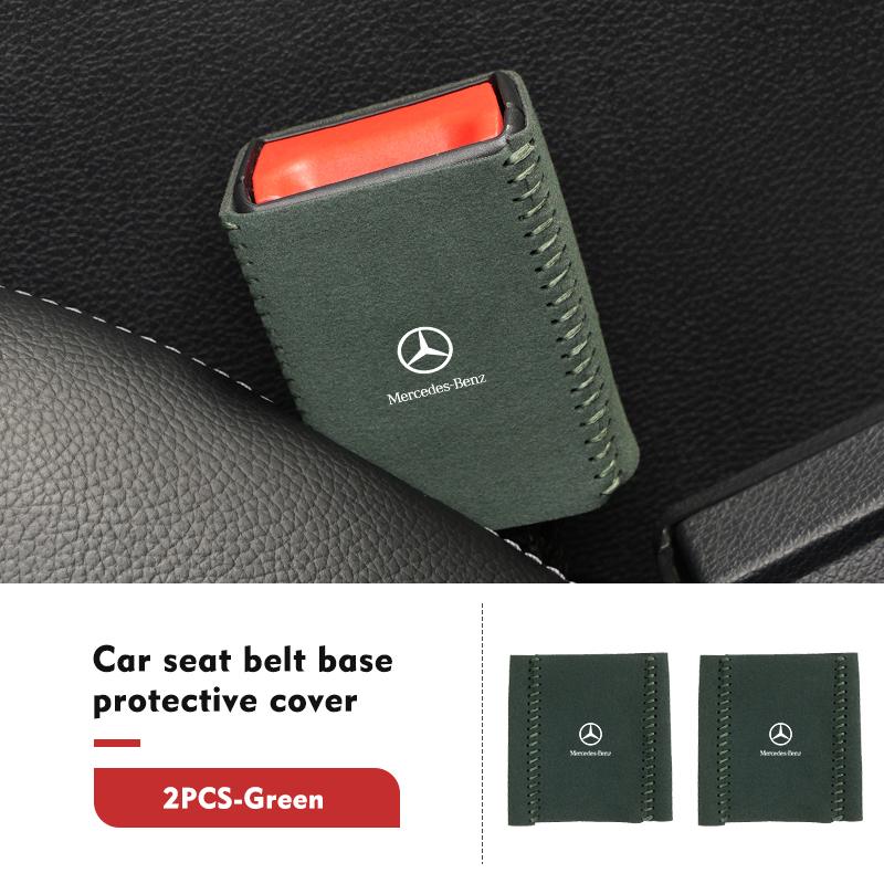 D1-2pcs Car Suede Belt Buckle Protector Anti-Scratch Safety Base For Benz W202 W212 W126 W140 W168 W177 CLS GLE GLC GLS CLA