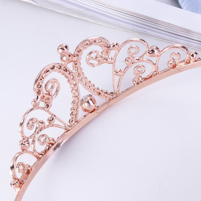 Новая модная повязка на голову из сплава с кристаллами и короной розового цвета, аксессуары для волос, корона для девичника