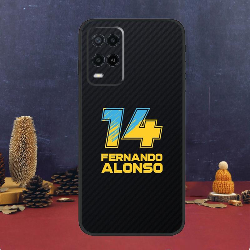 Чехол F1 Racing Fernando Alonso 14 для OPPO A54 A74 A94 A98 A78 A79 A16 A76 A96 A5 A9 A17 A77 A15 A52 A72 A53 A57S