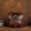 Flower Embossed Shoulder Bags for Women Vintage Design Backpacks Genuine Leather Handbags Ladies Fashion Bag
