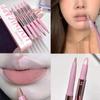 Nude Lip Liner with Lip Brush Korean Style Lip Makeup Long Last Velvet Matte Lipstick