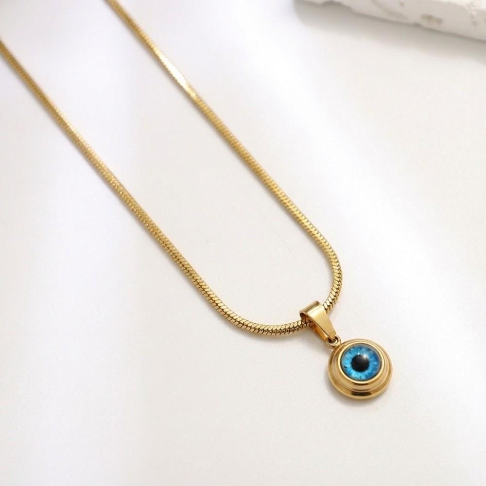 Waterproof Eye Necklace Titanium Demon Eye Earrings Blue Eyes Choker Chain Lucky Jewelry