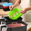 Air Fryer Liners Silicone Baking Tray Rectangular Non-Stick Mold for Cakes Jelly Pudding Dishwasher Safe Air Fryer Accessories
