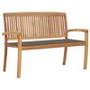 VidaXL Stackable Garden Bench and Cushion Patio Bench Outdoor Furniture Garden Furniture Terrace Bench Park 128.5 Cm 3063287