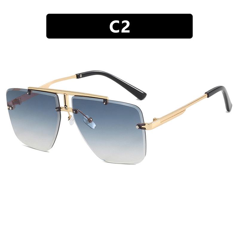 Новые мужские безободковые солнцезащитные очки неправильной формы, ретро, мужские, для вождения на открытом воздухе, солнцезащитные очки, модные женские очки, защита от УФ-излучения 400