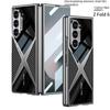 Гальванический кожаный чехол для телефона для Samsung Galaxy Z Fold 6 5 4 3 Fold6 Fold5 Fold4 Fold3 5G Жесткий защитный чехол-пленка