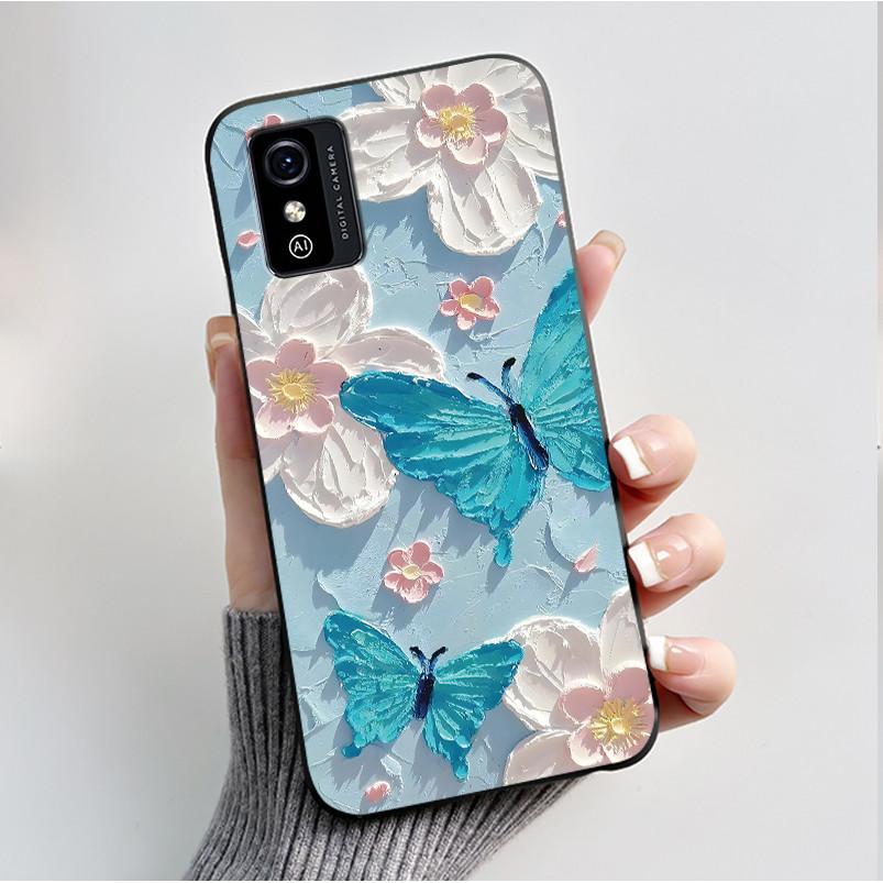 Printing Pattern Case For ZTE Blade L9 Soft Silicone Black Shell Cover Cute Flower Cartoon Casing