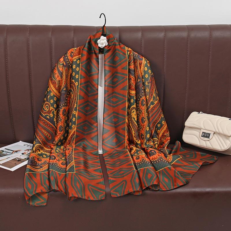 Luxury Brand 180*90cm Foulard Summer Seda Autumn Winter Popular Style Printing Women's Cachecol Syilent