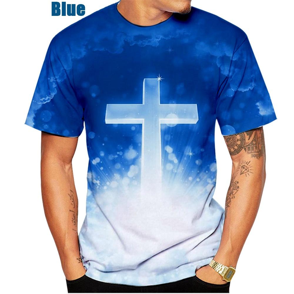 Summer Fashion 3D T-shirt Jesus Print Faith Love Hope Men Casual T Shirt Short Sleeve Plus Size Shirt