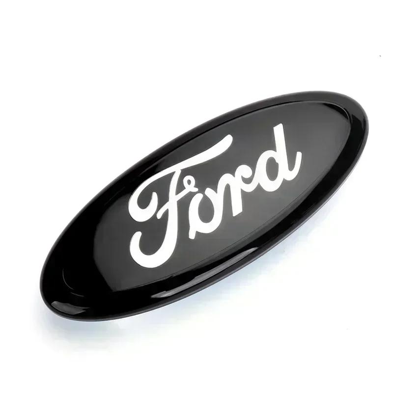 AKD1 7/9 Inch Car Front Grille Badge Trunk Cover Sticker Decal For Ford Logo Fiesta ST Fusion Explorer Escape Shelby Edge Kuga MK6