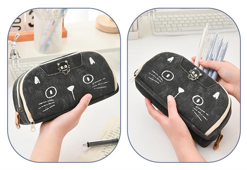 Large Capacity Pen Cute Cat Pen Pen Pencil Pencil Pencil Stationery Stationery Small Item Small Item Ruler Ruler Classified Junior High School