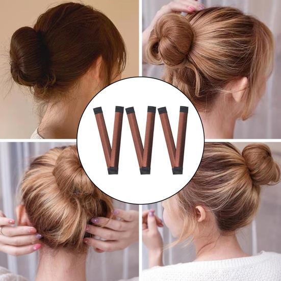 3Pcs Hair Bun Maker Hair Curler Deft Bun Twister Shaper Long Hair Easy Fast Snap Roll Tool Lazy Women Girl Hair Styling Accessories