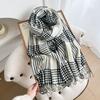 Retro Autumn and Winter British Scarf Women's High End Plaid Thickened Warm Scarf Couple Student Shawl Windproof