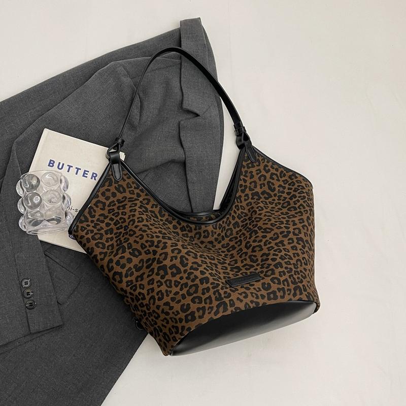 Леопардовый принт Большая вместительная сумка-тоут Женская сумка через плечо Сумка для поездок на работу