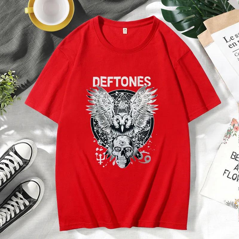 Мужской мерч Deftones Чино Морено Принт бриллианта Женская футболка Повседневная базовая Футболка с круглым вырезом Черная с коротким рукавом