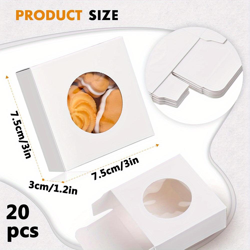 20pcs Kraft Paper Box with Clear Window Homemade Boxes Presents Packaging Boxes for Bakery Cookies Cake Packaging Candy Box Birthday Gift Boxes
