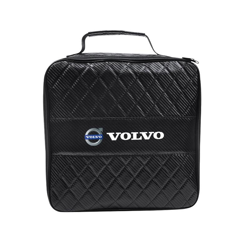 Leather Car Charging Cable Storage Box New Energy Charger Portable Bag For Volvo Rdesign V60 V40 S80L XC90 S60 S40 C30 XC60 V50