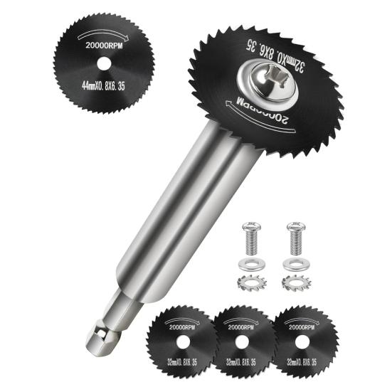 Труборез с 5 сменными пильными полотнами, компактный дизайн, портативный ударный набор для резки труб из ПВХ с шестигранным хвостовиком 1/4 дюйма