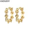 ANENJERY Европейские и американские модные треугольные серьги, простые геометрические серьги с цирконом, женские серьги