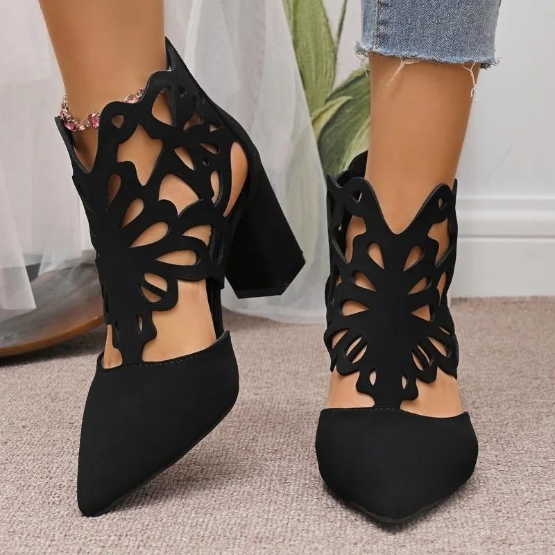 Женская обувь 2025 Высокое качество Ботильоны Женские ботинки С вырезами Современные ботинки Женские Новые Большого размера Бестселлер Босоножки-ботинки