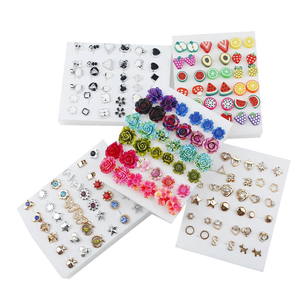 18 пар изысканных маленьких серег-гвоздиков, наборы для женщин и детей, ювелирные изделия из сережек