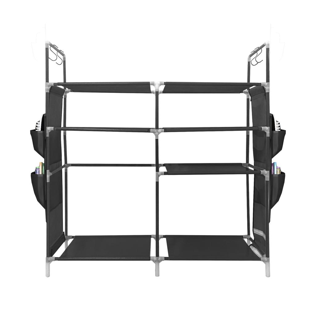 Nyana Home Modular Shoe Rack for Up To 21 Pairs 95x90x27cm, 4 Side Pockets 4 Heights