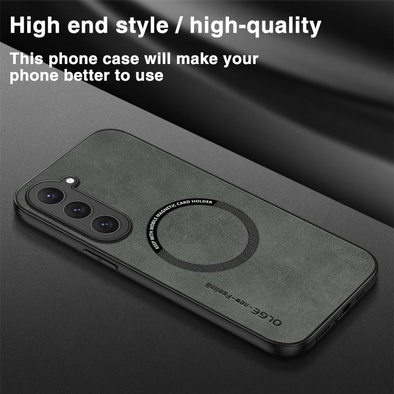 Магнитный кожаный чехол для Magsafe для Samsung Galaxy S23 S22 Ultra S21 FE S25 S24 Ultra Роскошный ударопрочный чехол с поддержкой беспроводной зарядки